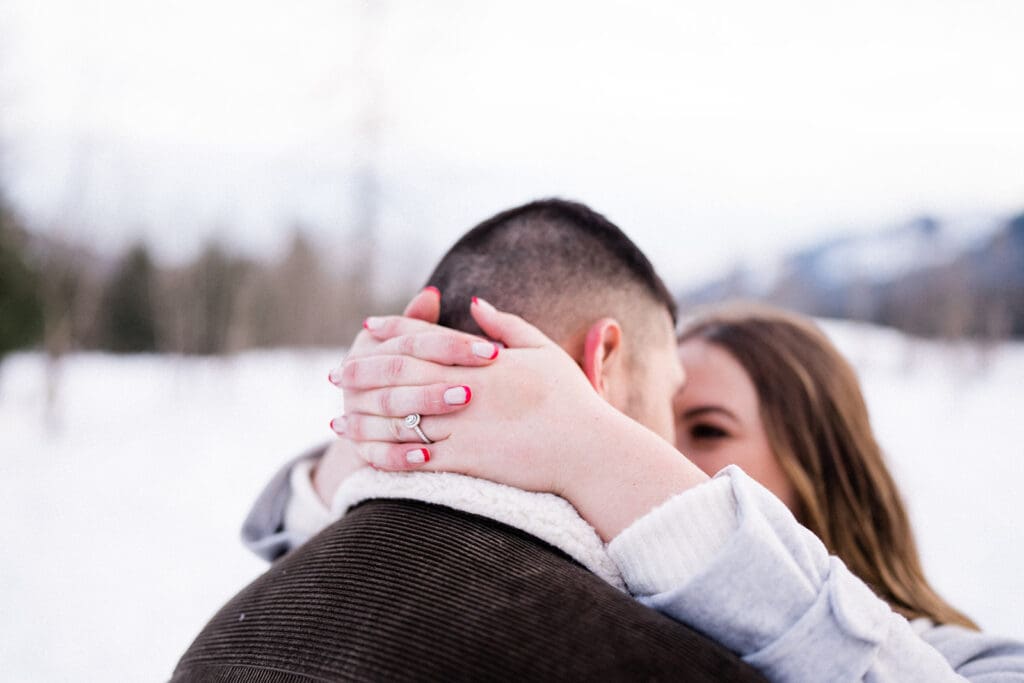 Gold Creek Pond Winter Engagement Photos // Sarah + Brandon -
