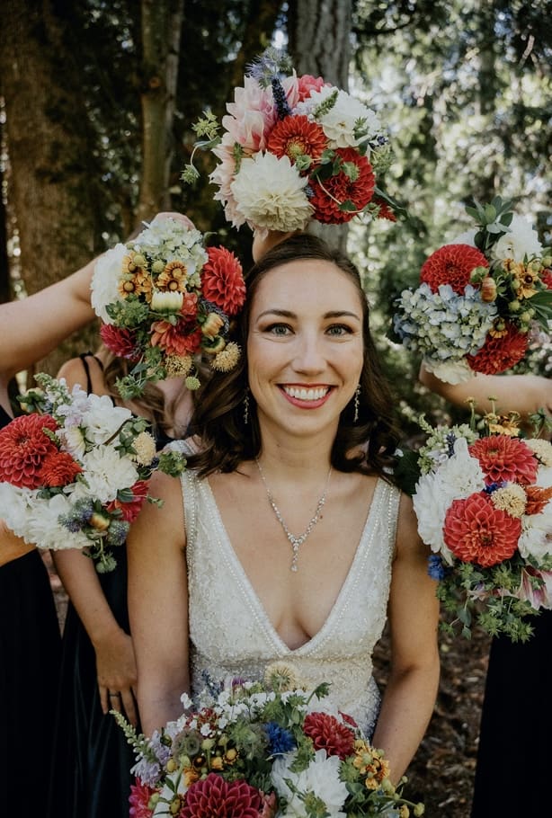 A halo of flowers: Popular bridal bouquet trend -