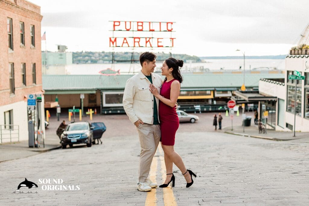 Pike Place Market Engagement // Christine + Ken -