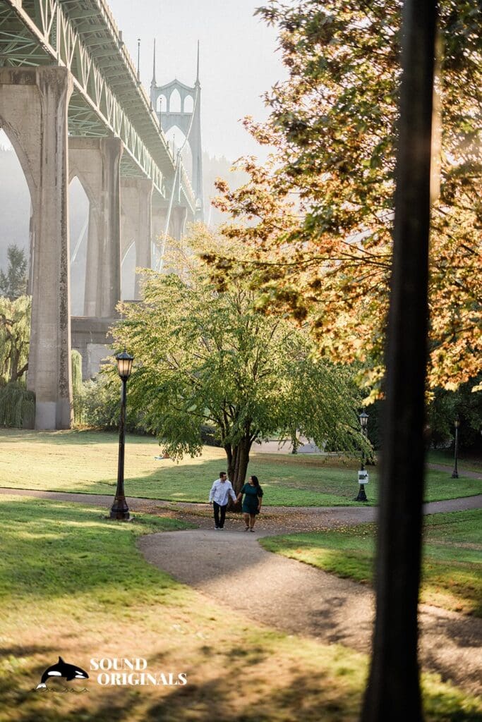 St. John's Cathedral Park Engagement // Eva + Aaron -