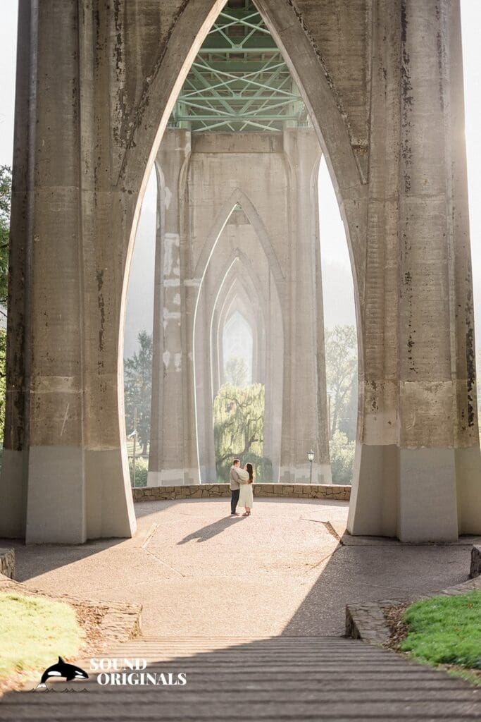St. John's Cathedral Park Engagement // Eva + Aaron -