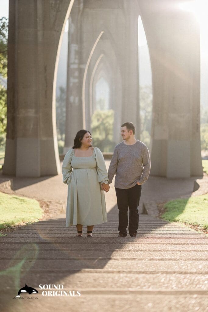 St. John's Cathedral Park Engagement // Eva + Aaron -