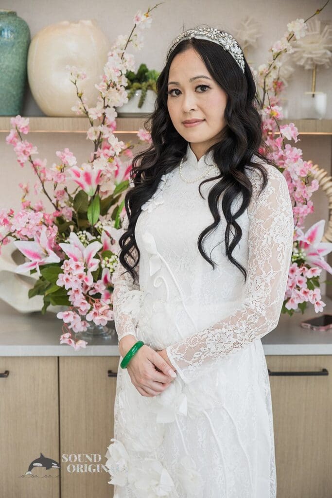 Bride appears charming for a Private Home Wedding