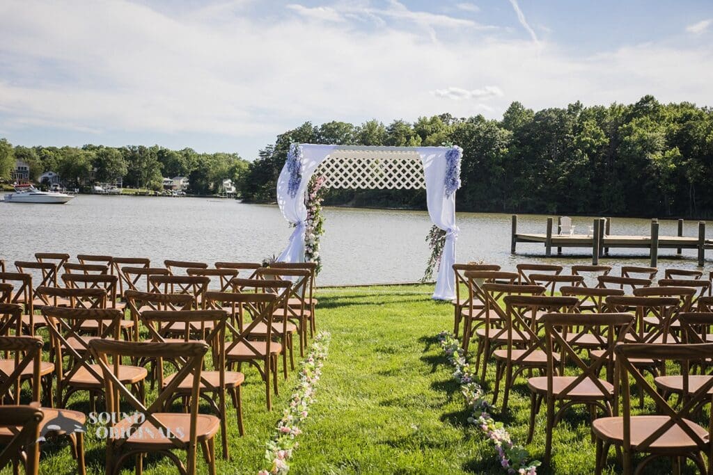The stage is set beautifully for a Private Home Wedding