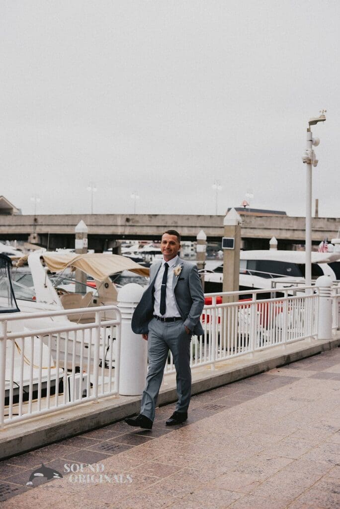 Nicole + Ryan Plant Park, Jackson's, Yeomans groom walks down the serene environs of the venue