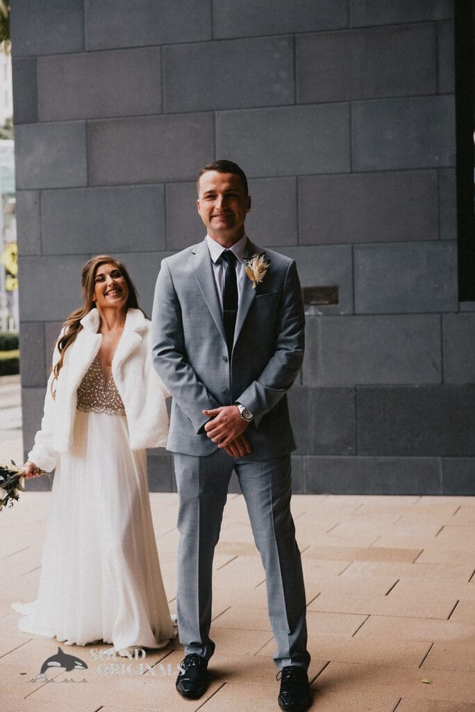 Nicole + Ryan Gorgeous bride and groom ready to tie the knot in Plant Park, Jackson's, Yeomans