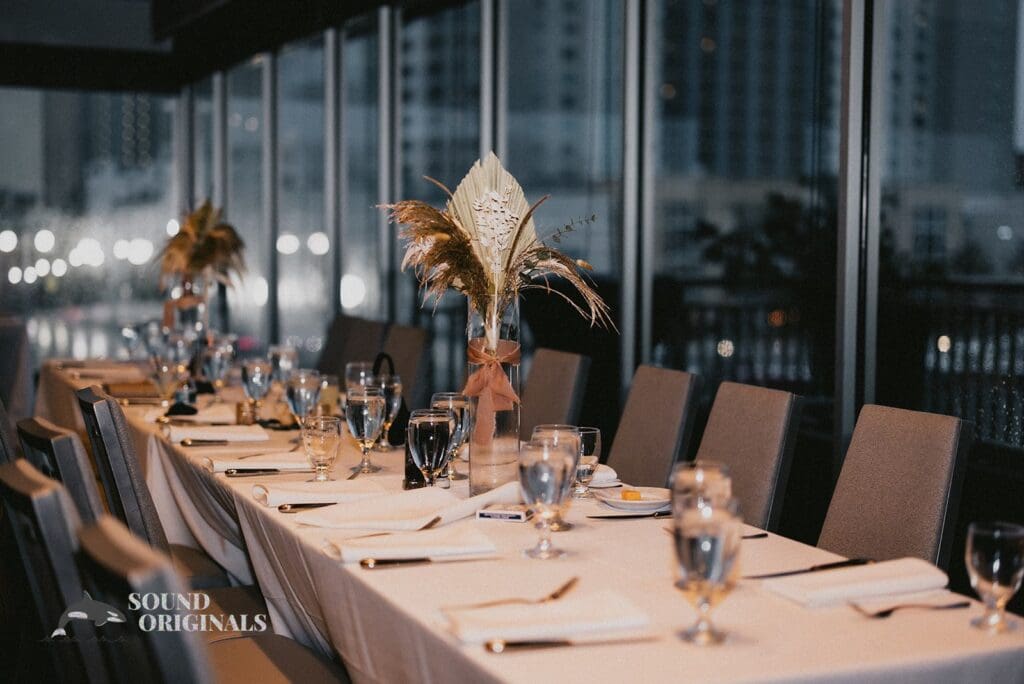 Nicole + Ryan Photographer captures classic and beautiful wedding round tables in Plant Park, Jackson's, Yeomans reception hall