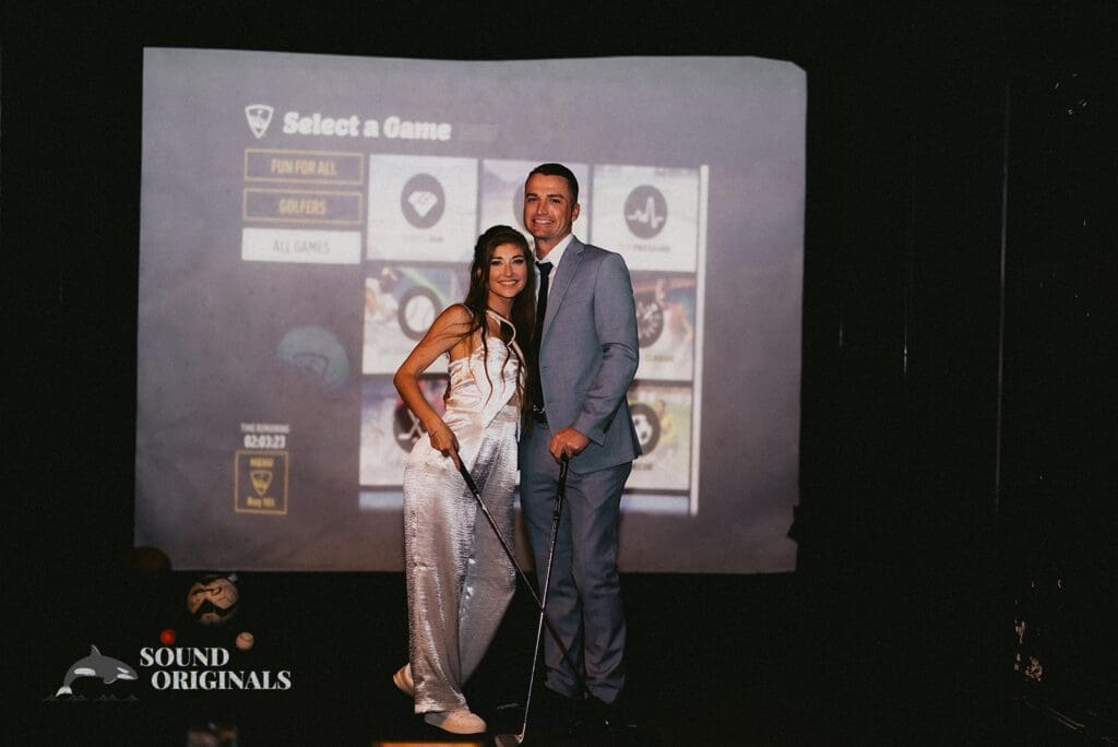 Nicole + Ryan Bride and groom ready to play table tennis game in Plant Park, Jackson's, Yeomans Wedding