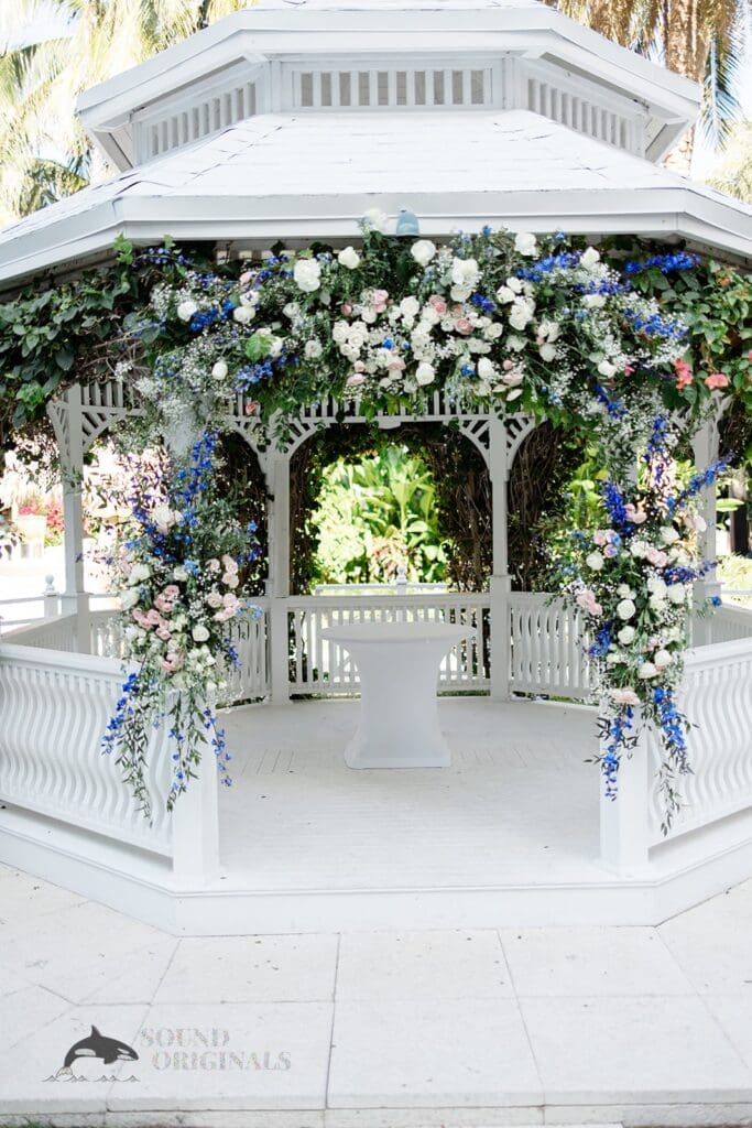 Floral arch at The Palms Hotel & Spa Wedding