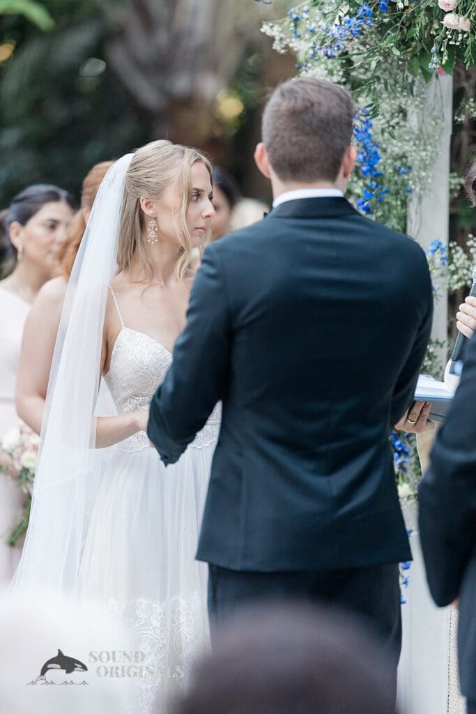 Bride and groom at the altar at The Palms Hotel & Spa Wedding