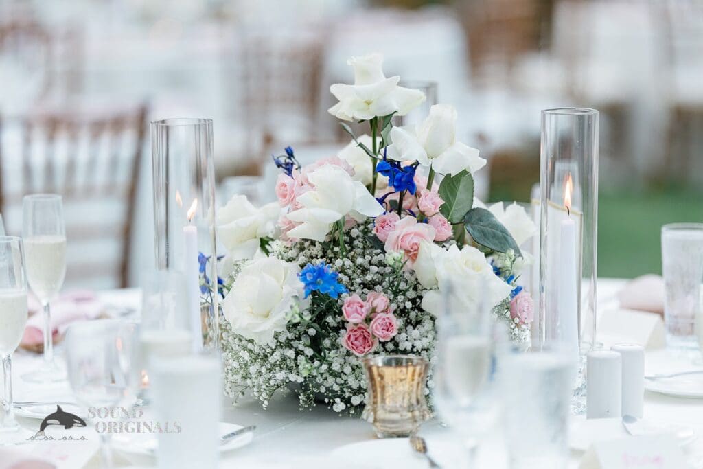 Floral centrepiece at The Palms Hotel & Spa Wedding