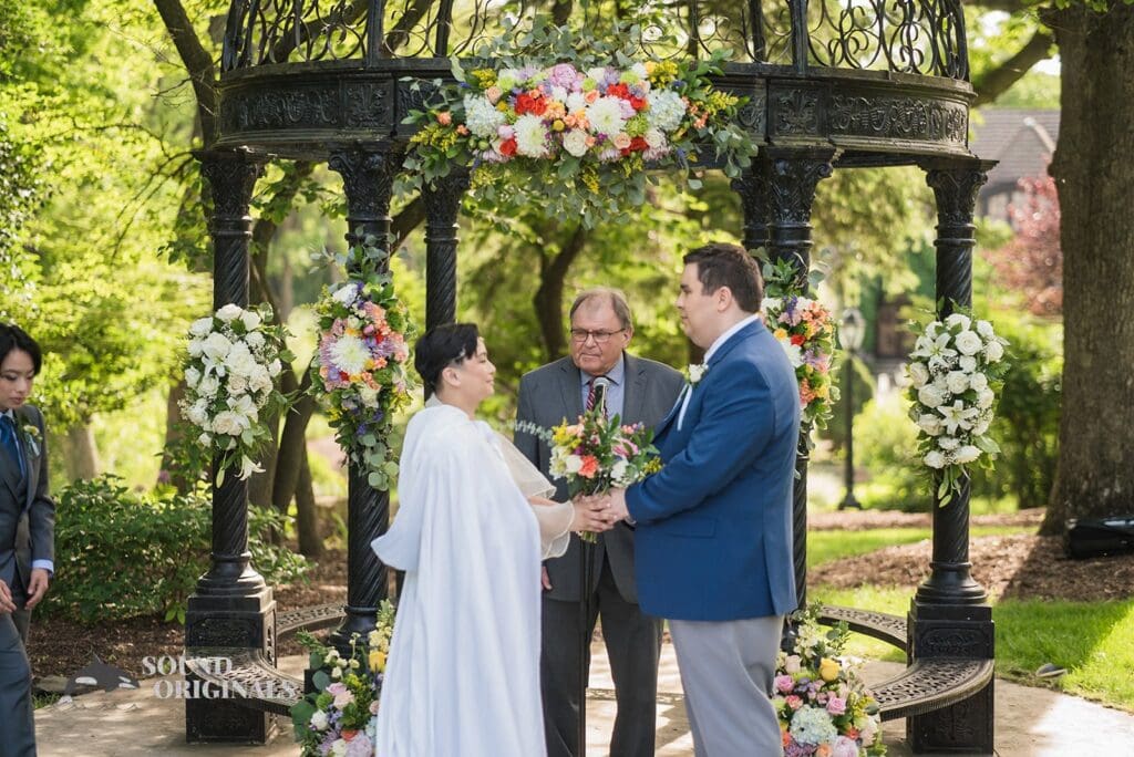 Happy couple at the altar at Monte Bello Estate Wedding