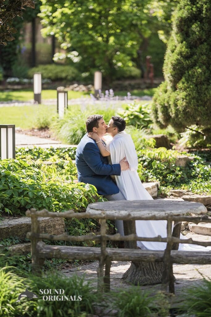 Photographer captures romantic photo of bride and groom at Monte Bello Estate Wedding