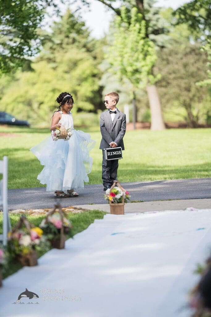 The ring bearer and flower girl at Monte Bello Estate Wedding