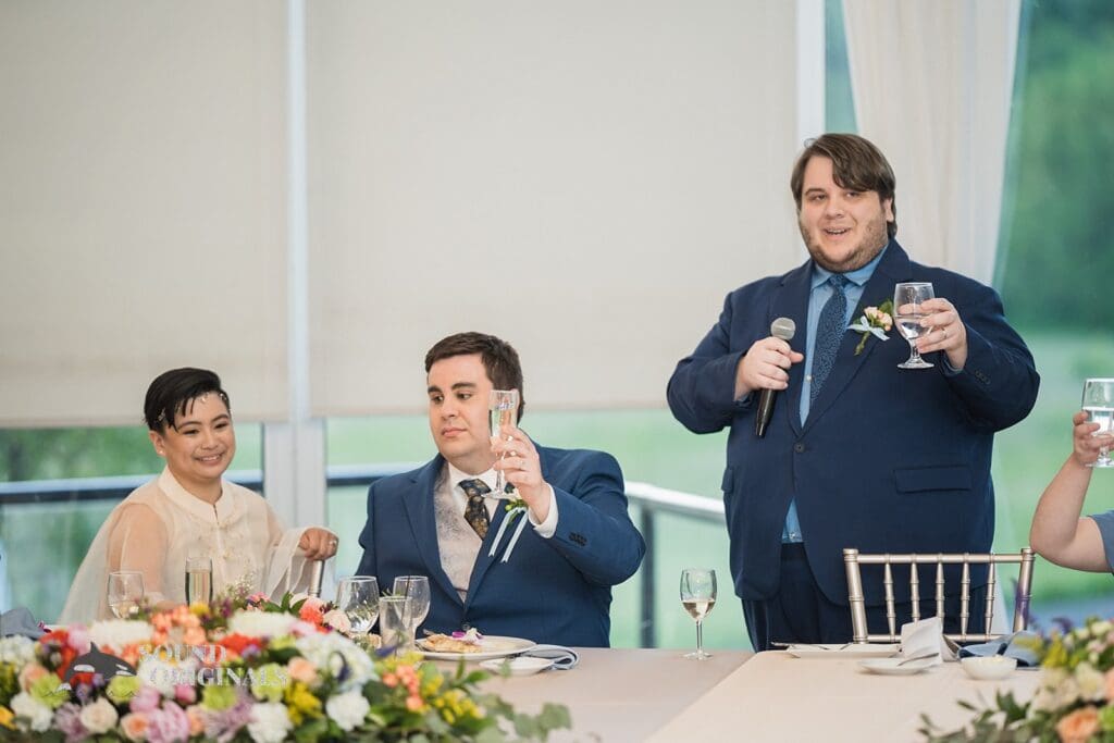 Raising a toast to the happy couple at Monte Bello Estate Wedding