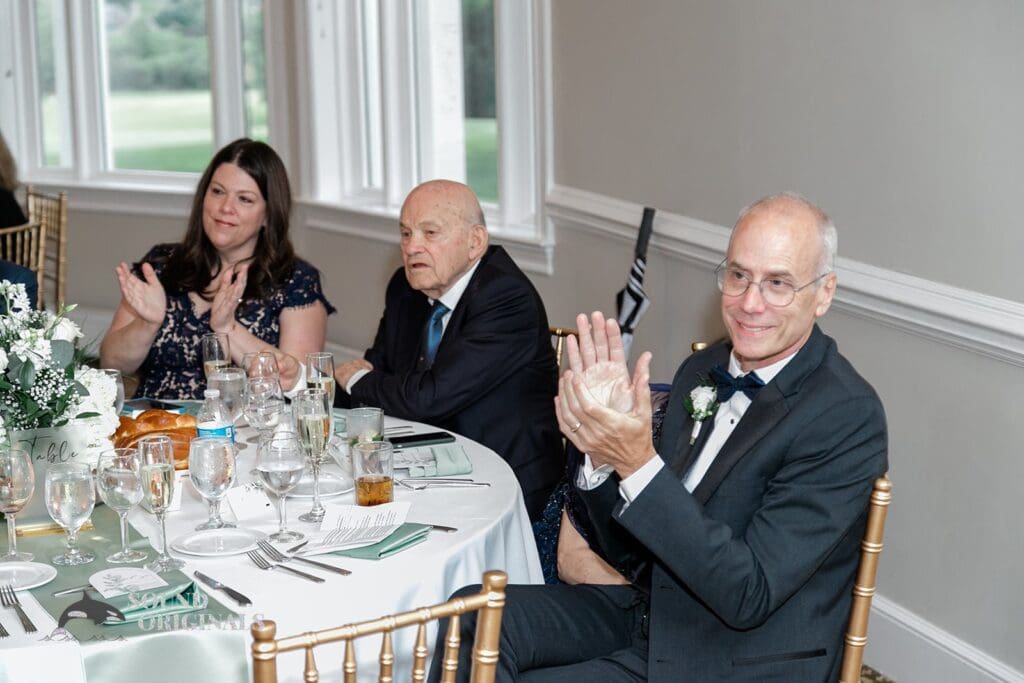 Royal Melbourne Country Club Wedding Wedding guests applauding at the Royal Melbourne Country Club Wedding