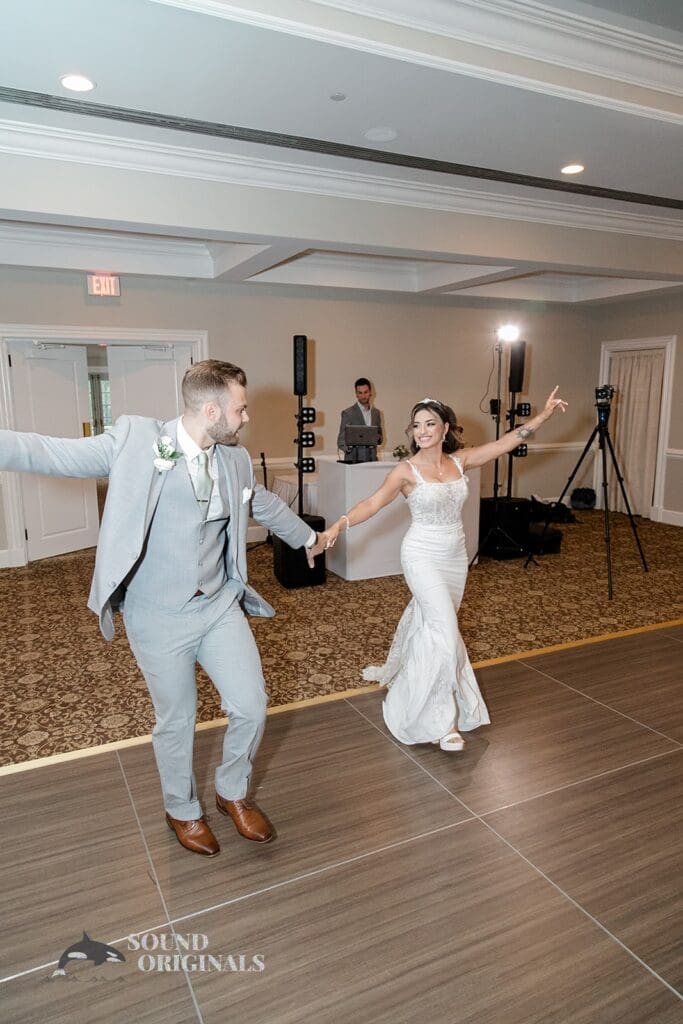 Royal Melbourne Country Club Wedding The bride and groom enter at the Royal Melbourne Country Club Wedding reception