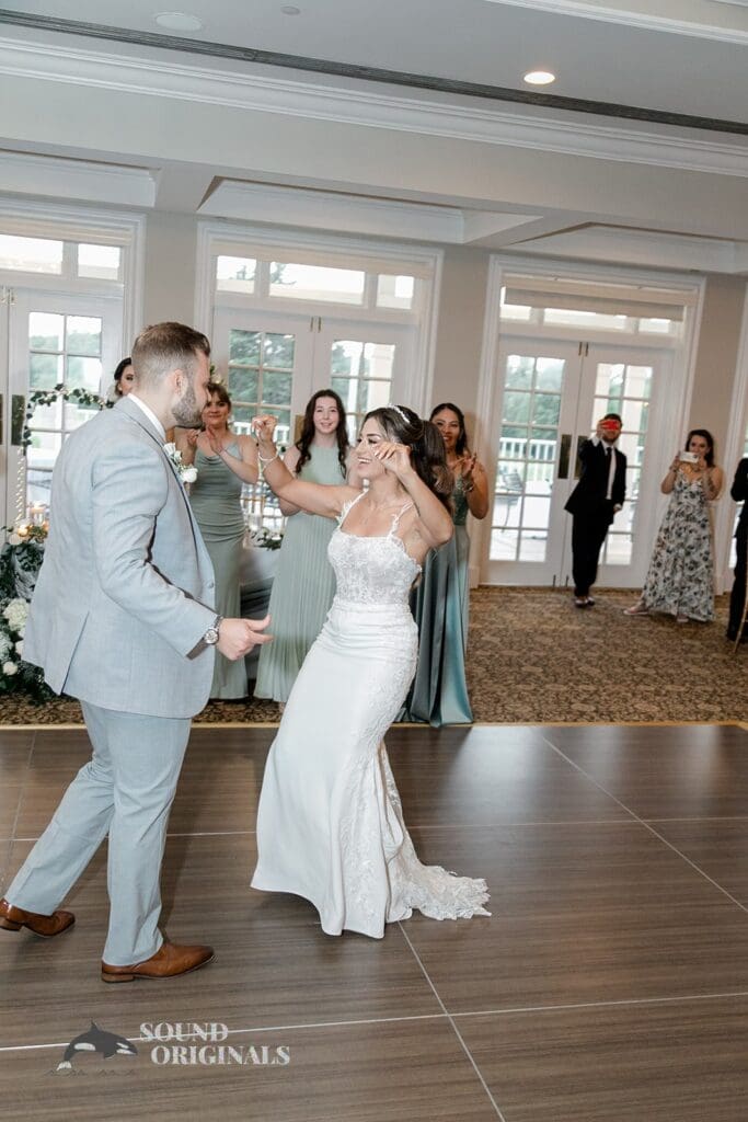 Royal Melbourne Country Club Wedding The first dance between bride and groom at Royal Melbourne Country Club Wedding reception