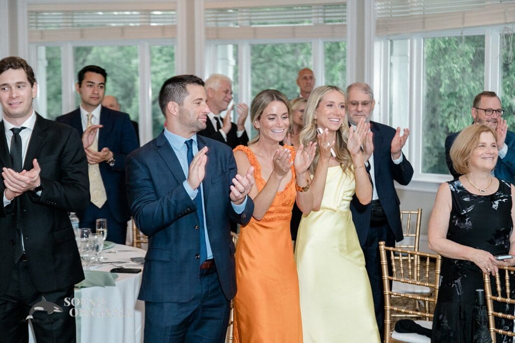 Royal Melbourne Country Club Wedding The guests watching the first dance at the Royal Melbourne Country Club Wedding reception