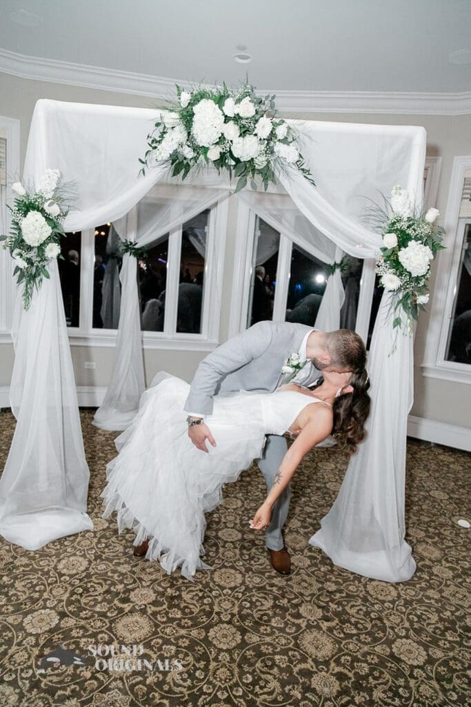 Royal Melbourne Country Club Wedding Romantic photo of couple in arch at the Royal Melbourne Country Club Wedding reception