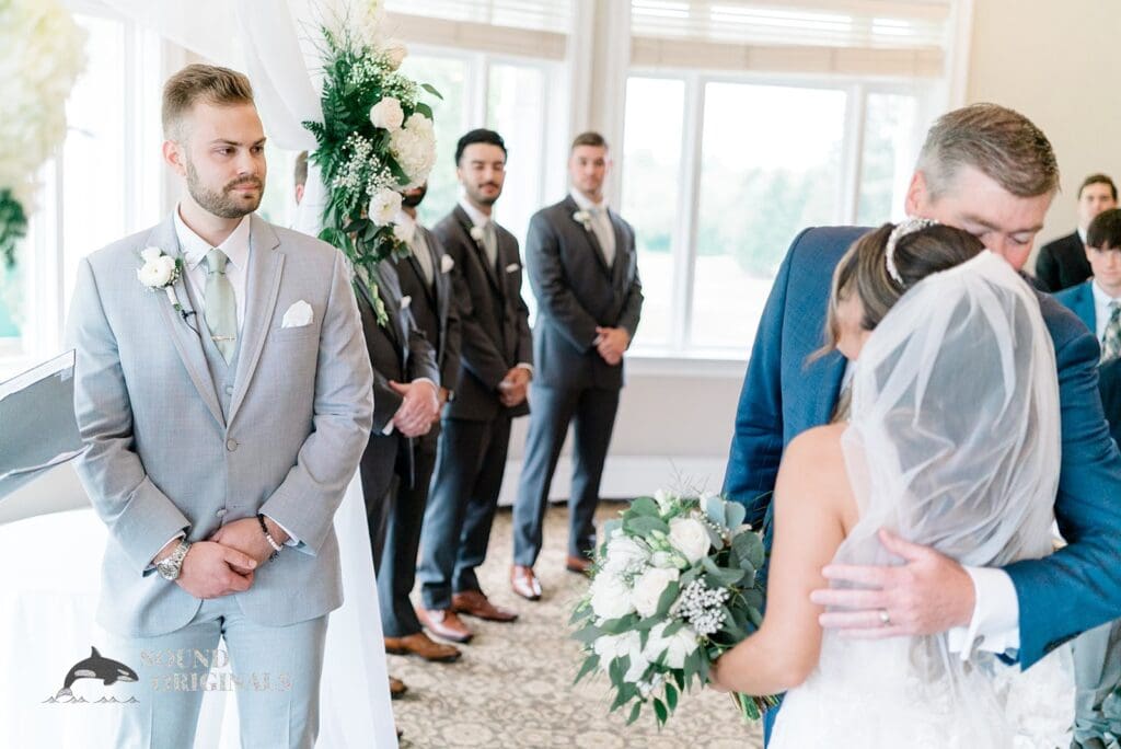 Royal Melbourne Country Club Wedding Giving the bride away at Royal Melbourne Country Club Wedding