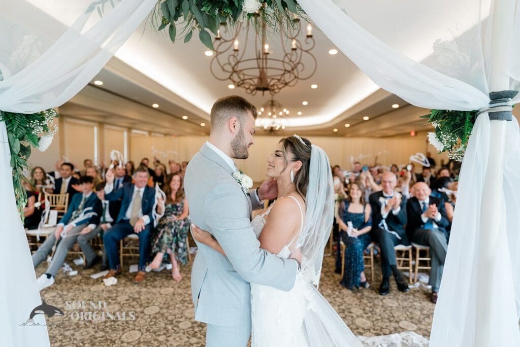 Royal Melbourne Country Club Wedding First kiss at Royal Melbourne Country Club Wedding