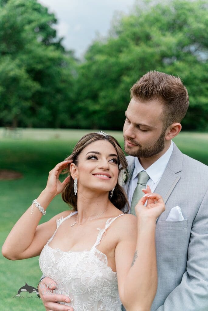 Royal Melbourne Country Club Wedding Romantic couple photo in the grounds of Royal Melbourne Country Club