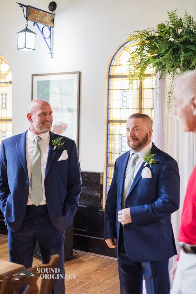 Groom and best man looking magnificent at Willow Heights Mansion