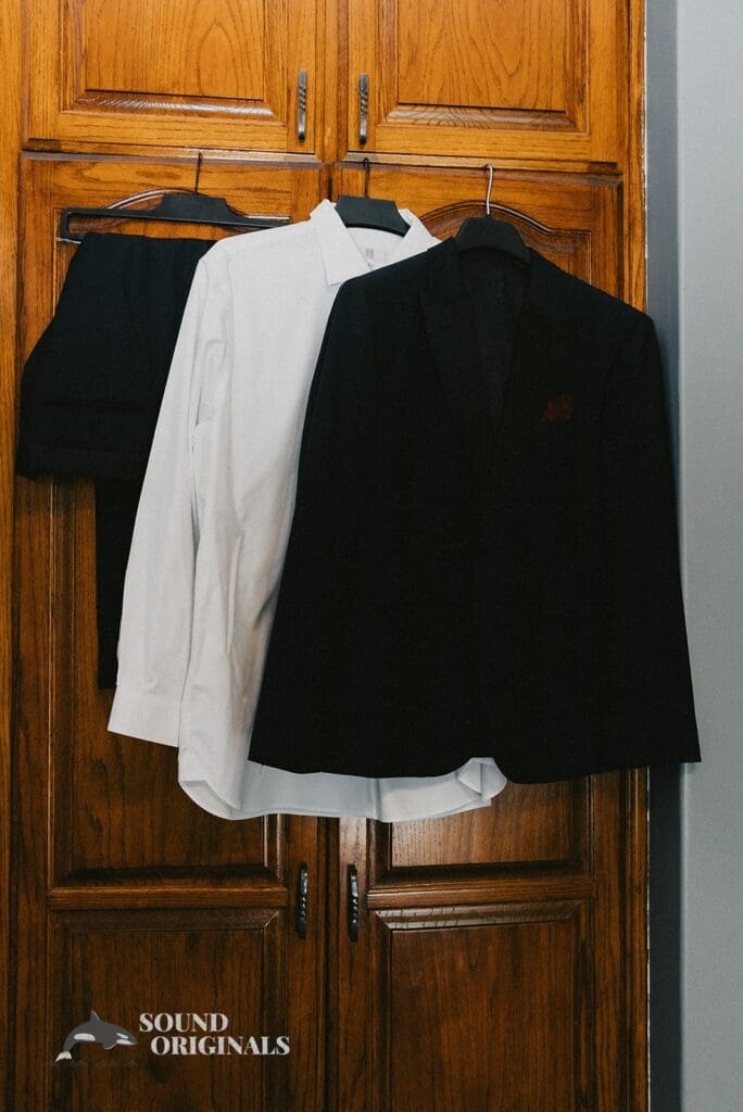 The grooms wedding attire for his Stoney Ridge Villa Wedding