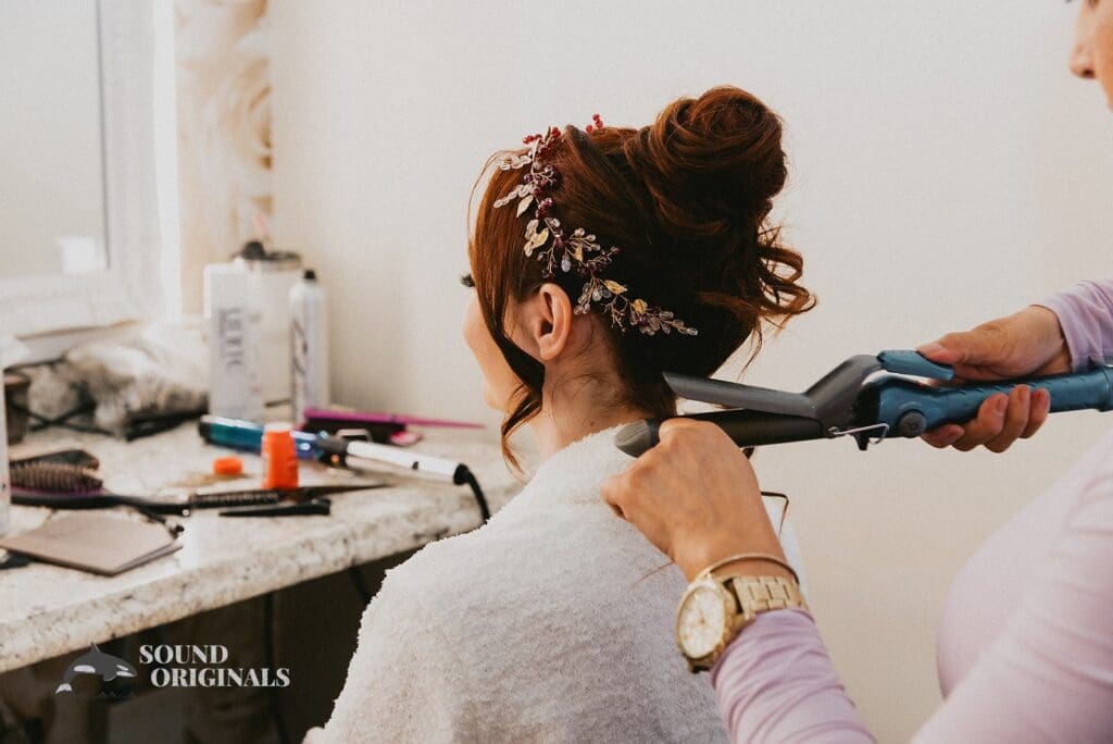 Bridal hair at Stoney Ridge Villa Wedding
