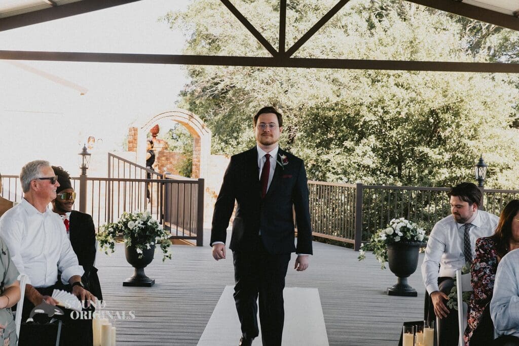The entrance of the groom at Stoney Ridge Villa Wedding