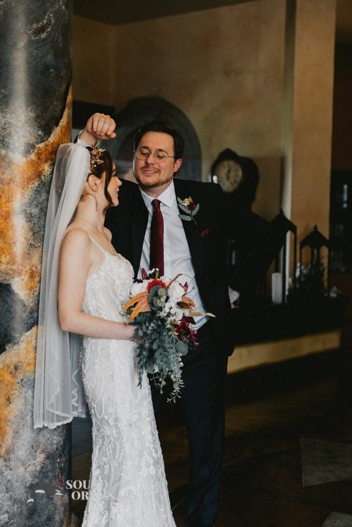 The bride and groom at Stoney Ridge Villa Wedding