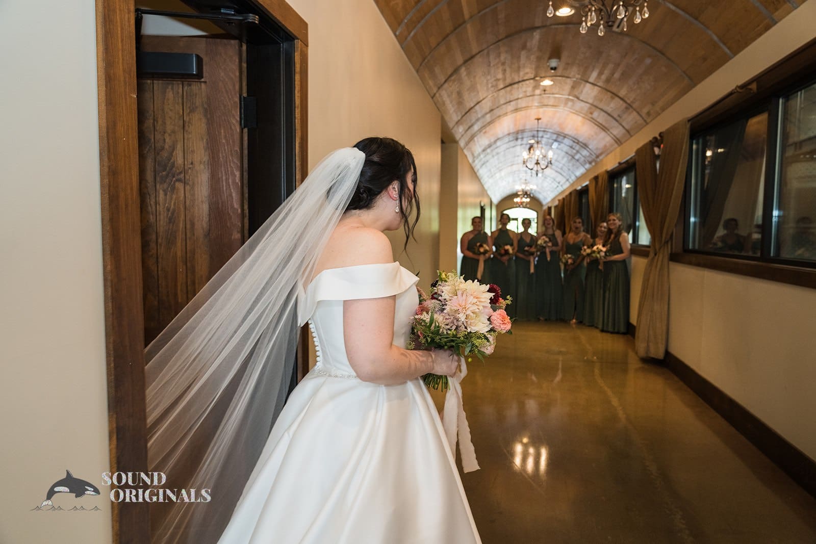 Bridesmaids in awe of stunning bride at Folino Estate Winery