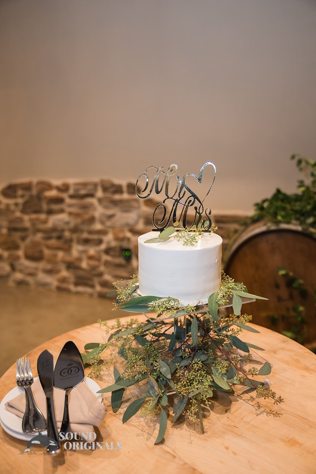 White wedding cake at Folino Estate Winery