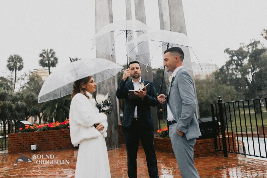 Nicole + Ryan Bride and groom exchange marital vows in fall at the Plant Park, Jackson's, Yeomans Wedding