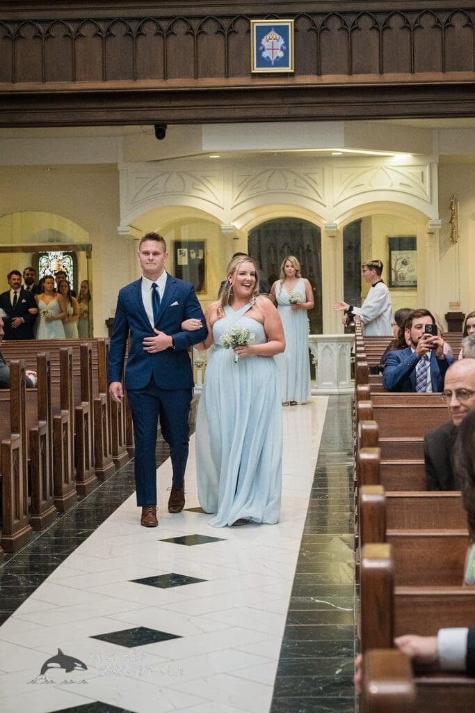 Arrival of the bridal party at the Cathedral Basilica of the Immaculate Conception Wedding
