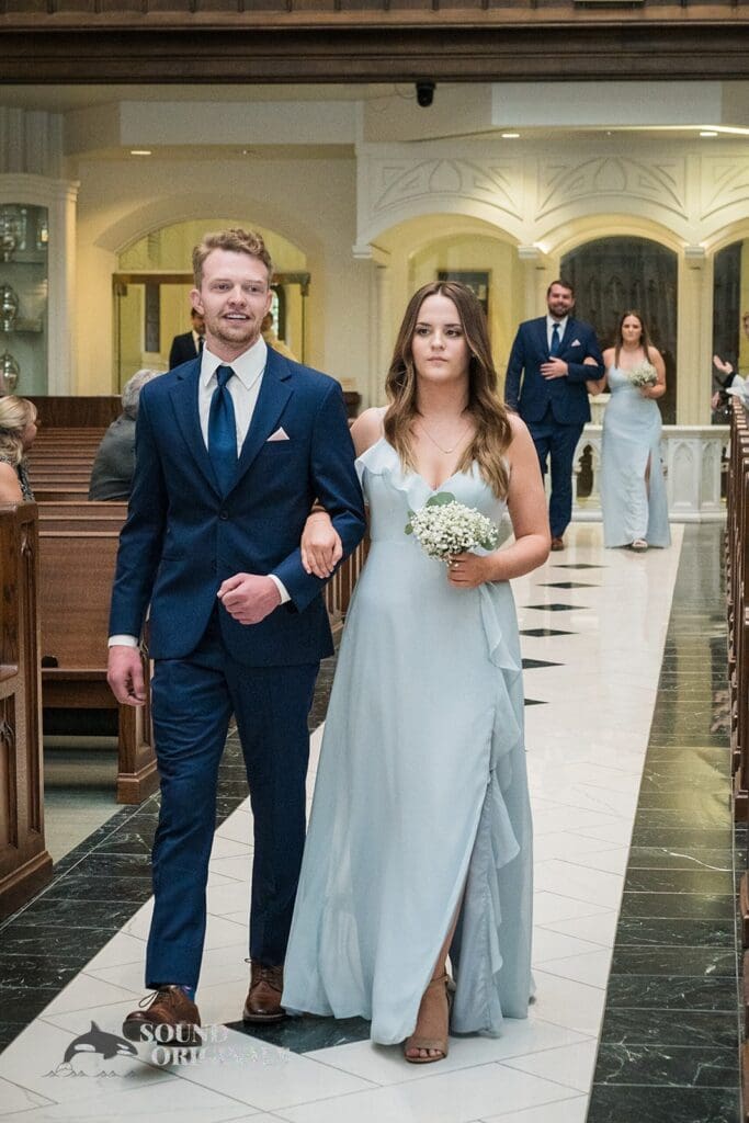 The entrance of the bridal party at the Cathedral Basilica of the Immaculate Conception Wedding