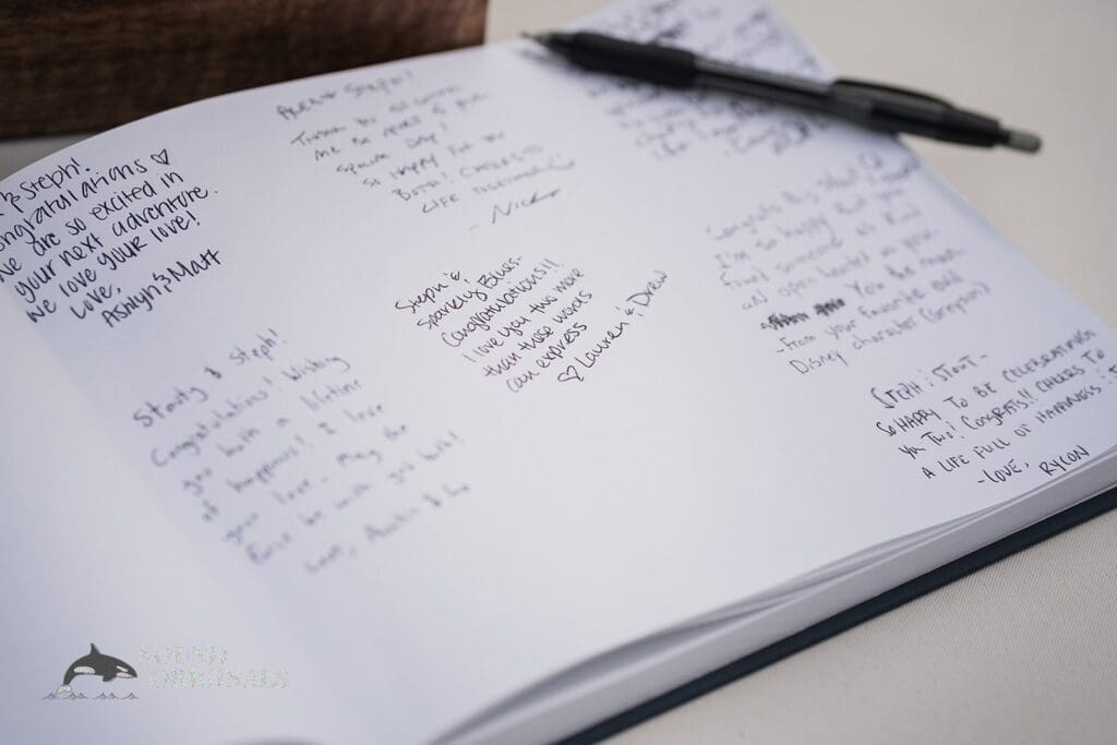 Guest book at Cathedral Basilica of the Immaculate Conception Wedding