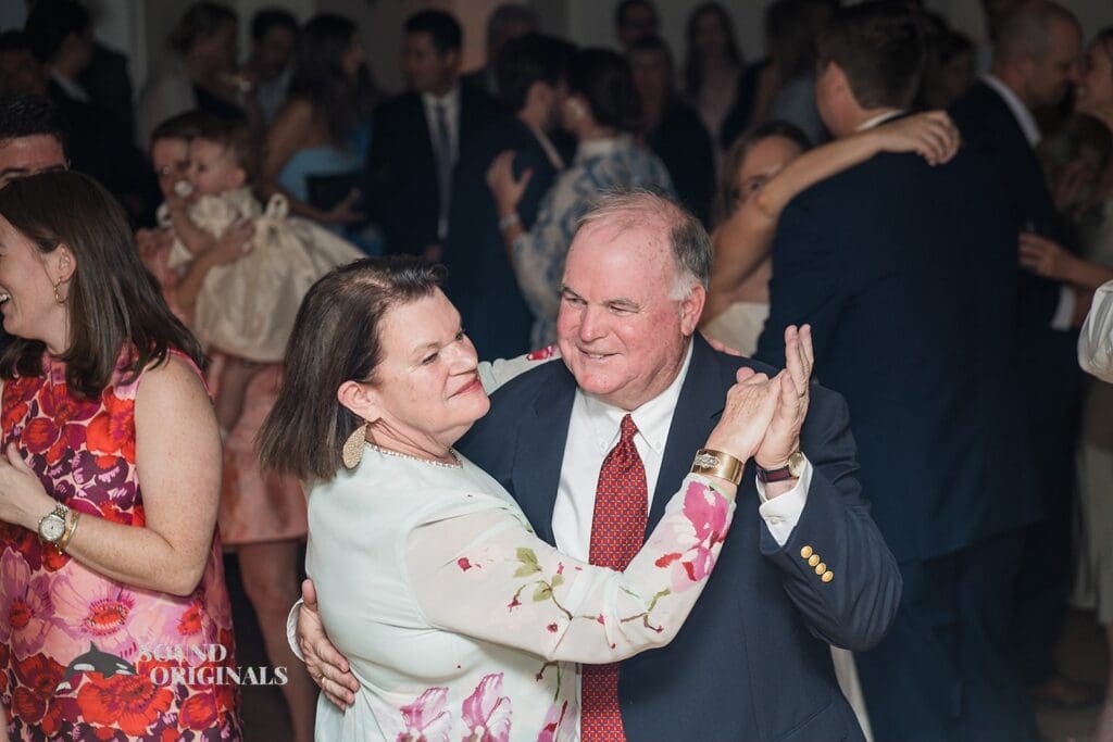 Guests dancing at Cathedral Basilica of the Immaculate Conception Wedding