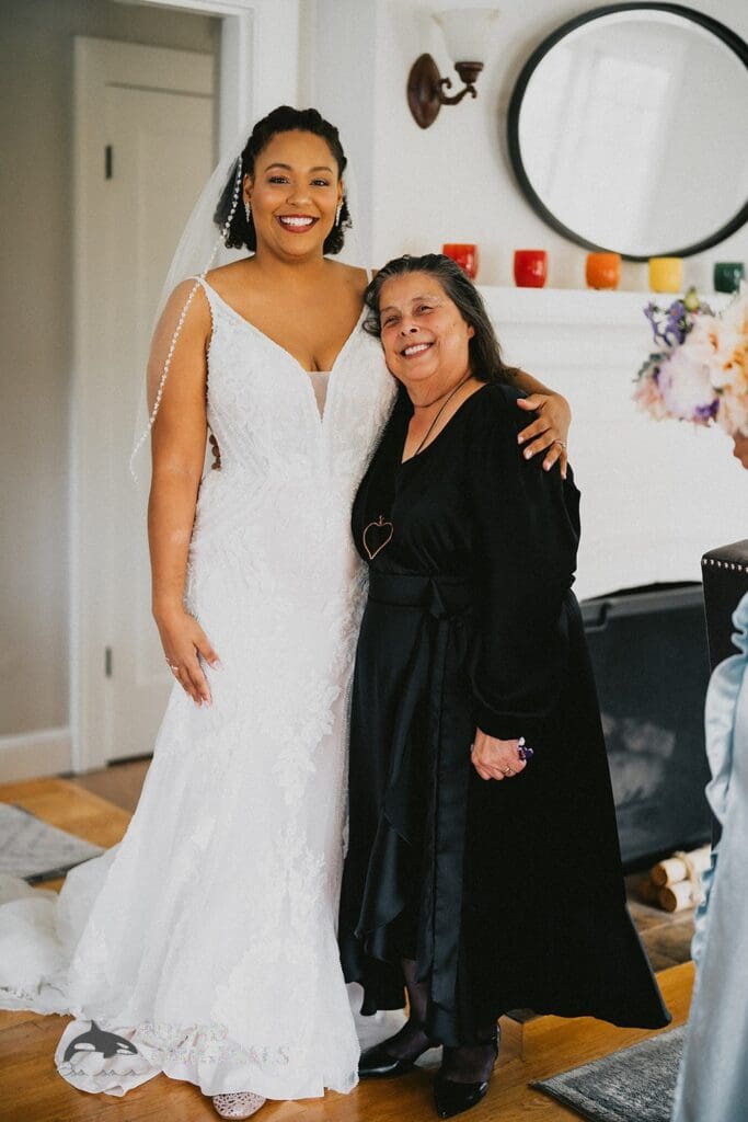 Kiara + Paul Beautiful bride with mother-in-law at The Carey Gardens