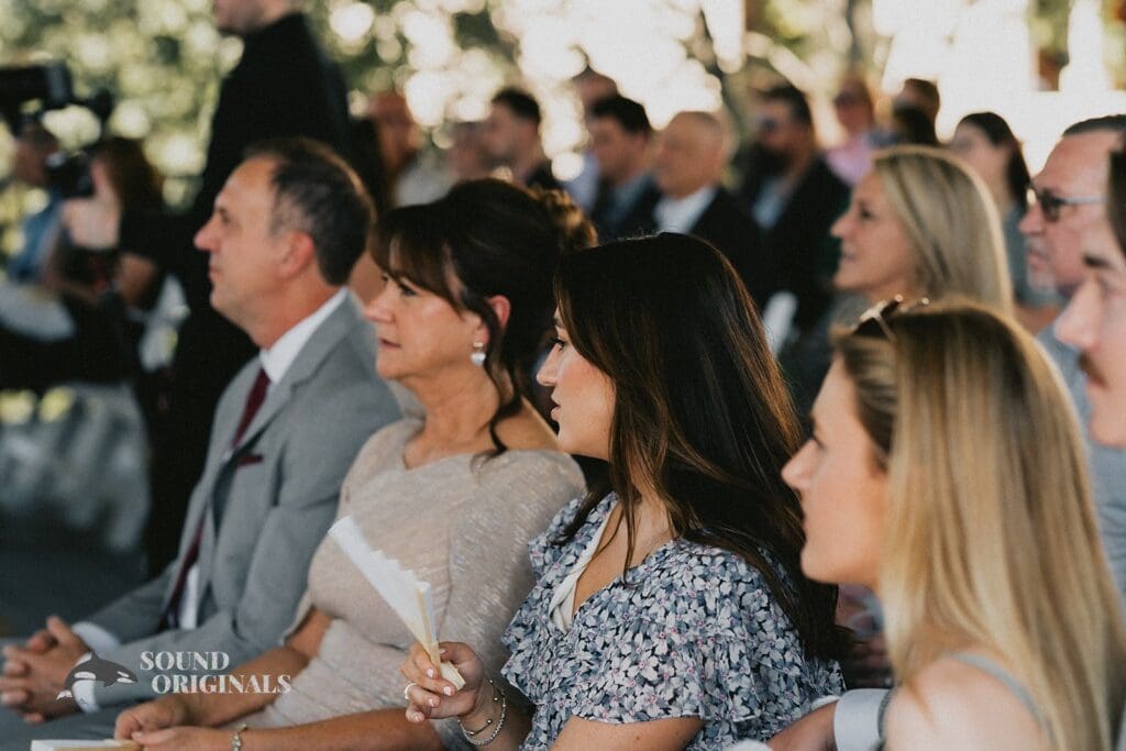 Wedding guests attending the Stoney Ridge Villa Wedding ceremony