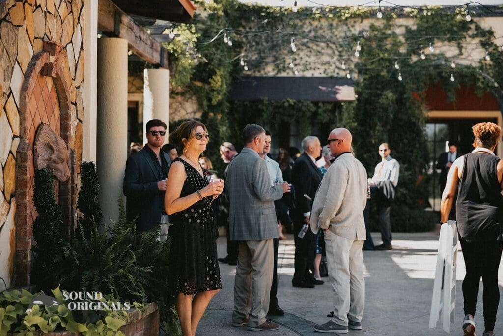 Wedding guests enjoy the Stoney Ridge Villa Wedding reception