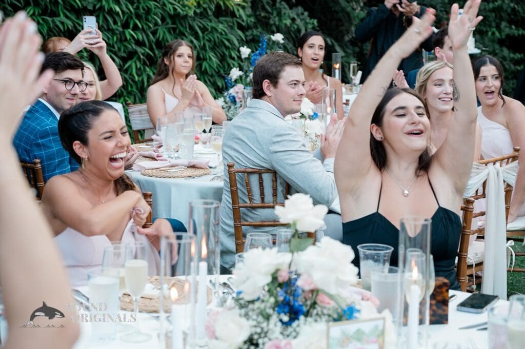 Guests cheering at The Palms Hotel & Spa Wedding reception
