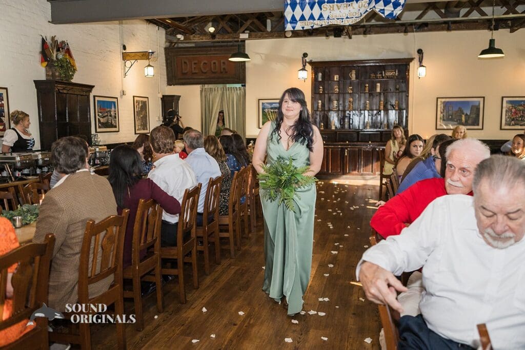 Bride's maid of honour at Willow Heights Mansion reception hall