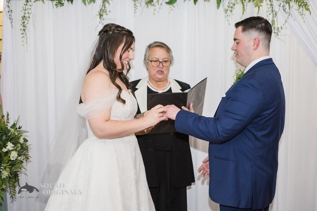 The ring exchange at Willow Heights Mansion altar