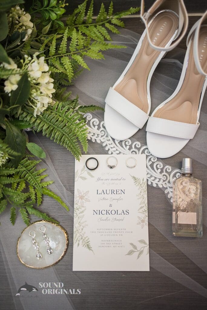 Wedding invitation card seated boldly at Willow Heights