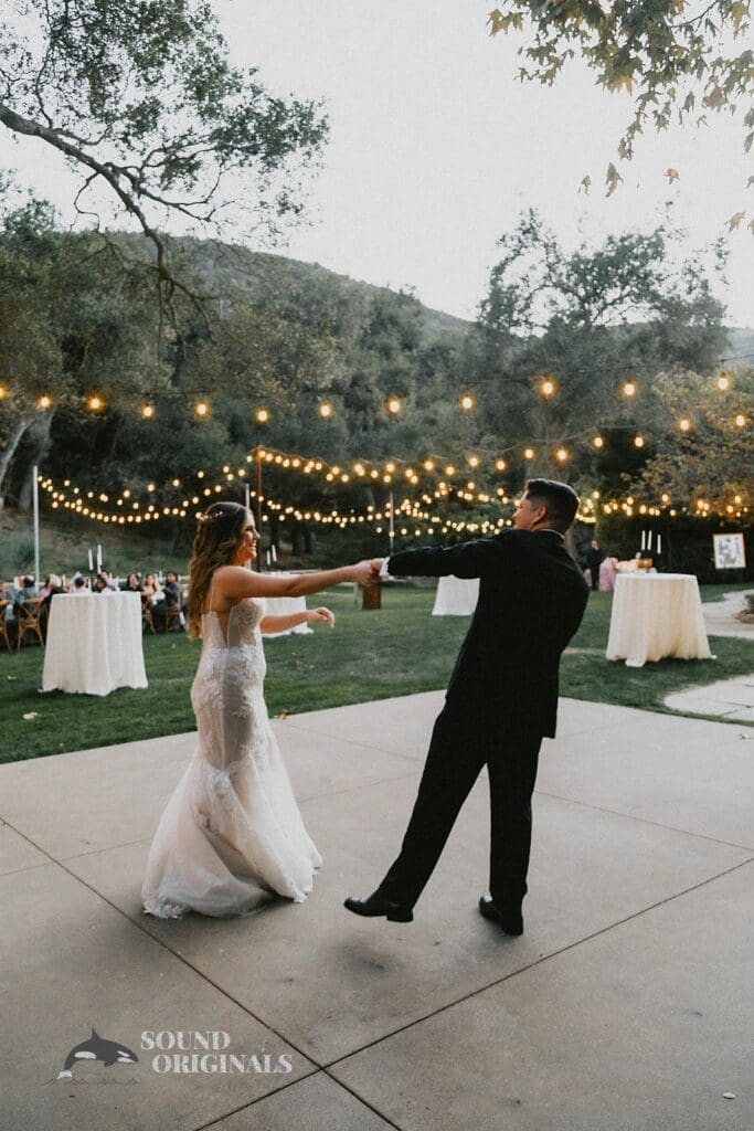 Husband and wife show off gentle dance steps in The Havens Country Club Wedding reception