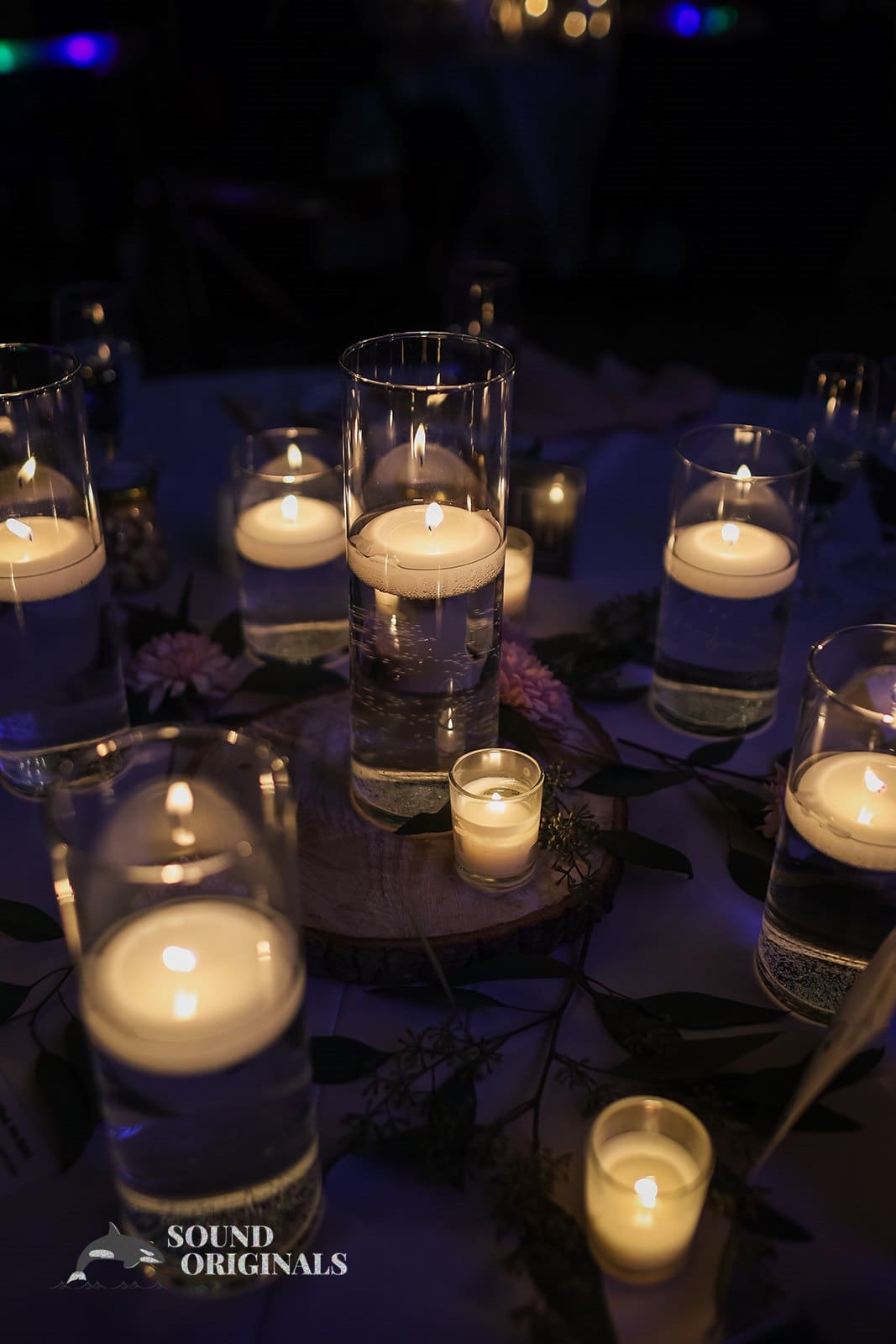 Beautiful floating candles at Folino Estate Winery