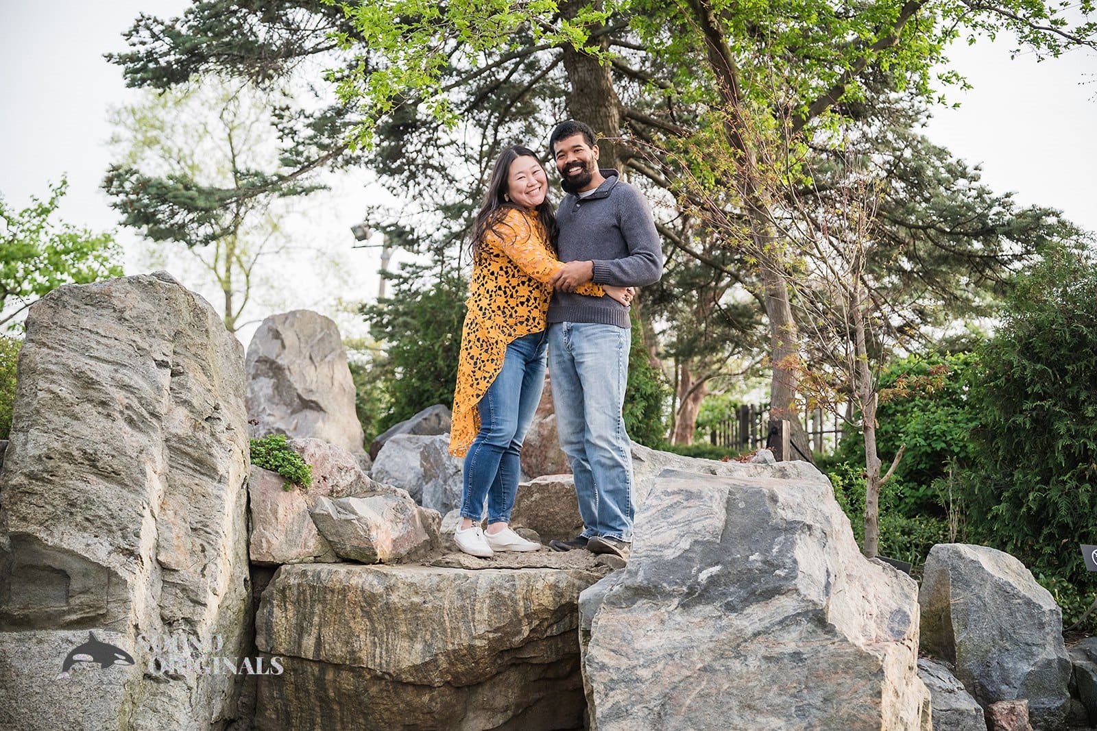 at the top of the rocks at Osaka Garden