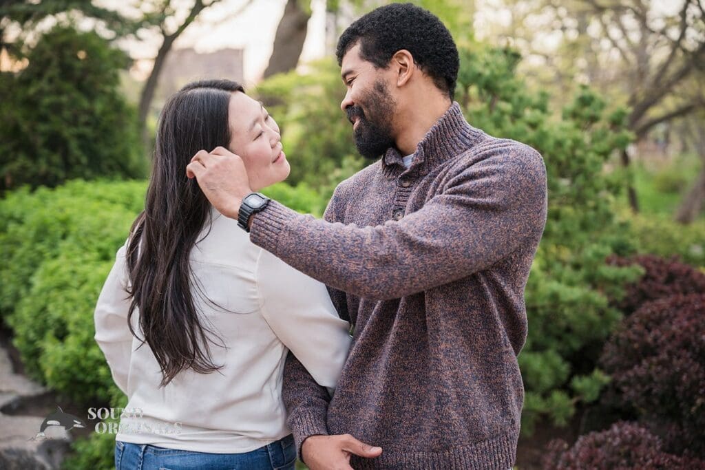 arm in arm at Osaka Garden